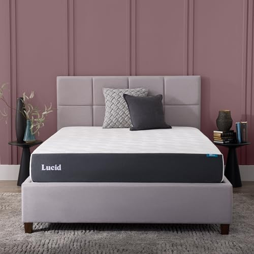 Lucid® 10" Firm Gel Memory Foam Mattress – Bamboo Charcoal & Cooling Gel – Fiberglass Free – Bed in a Box – CertiPUR-US® Certified – Queen Size | Amazon (US)