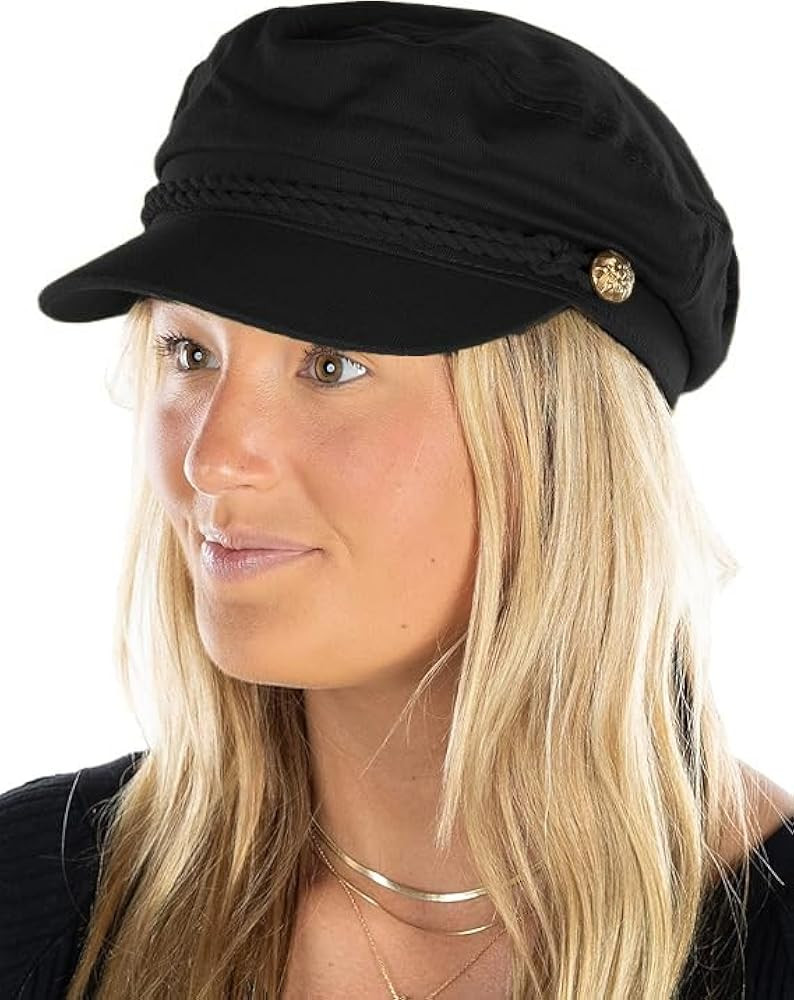Funky Junque Greek Fisherman Newsboy Flat Cap - Stylish Versatile Hat | Amazon (US)