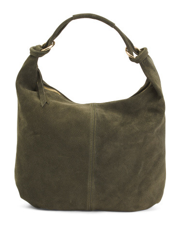 Made In Italy Suede Slouchy Hobo With Ring Detail | Handbags | Marshalls | Marshalls