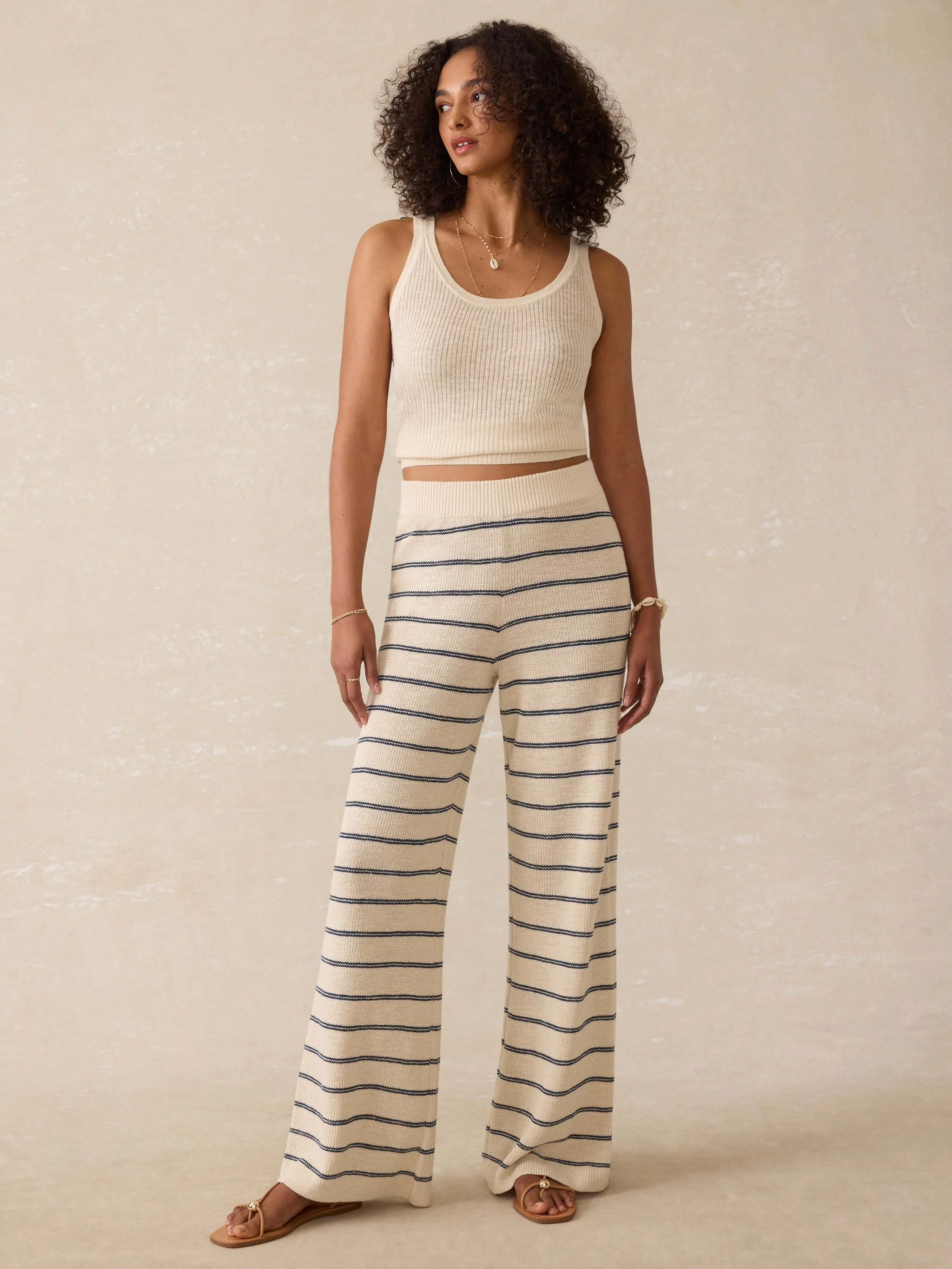 Miramar Linen Sweater Pant - Lido Lines | Faherty