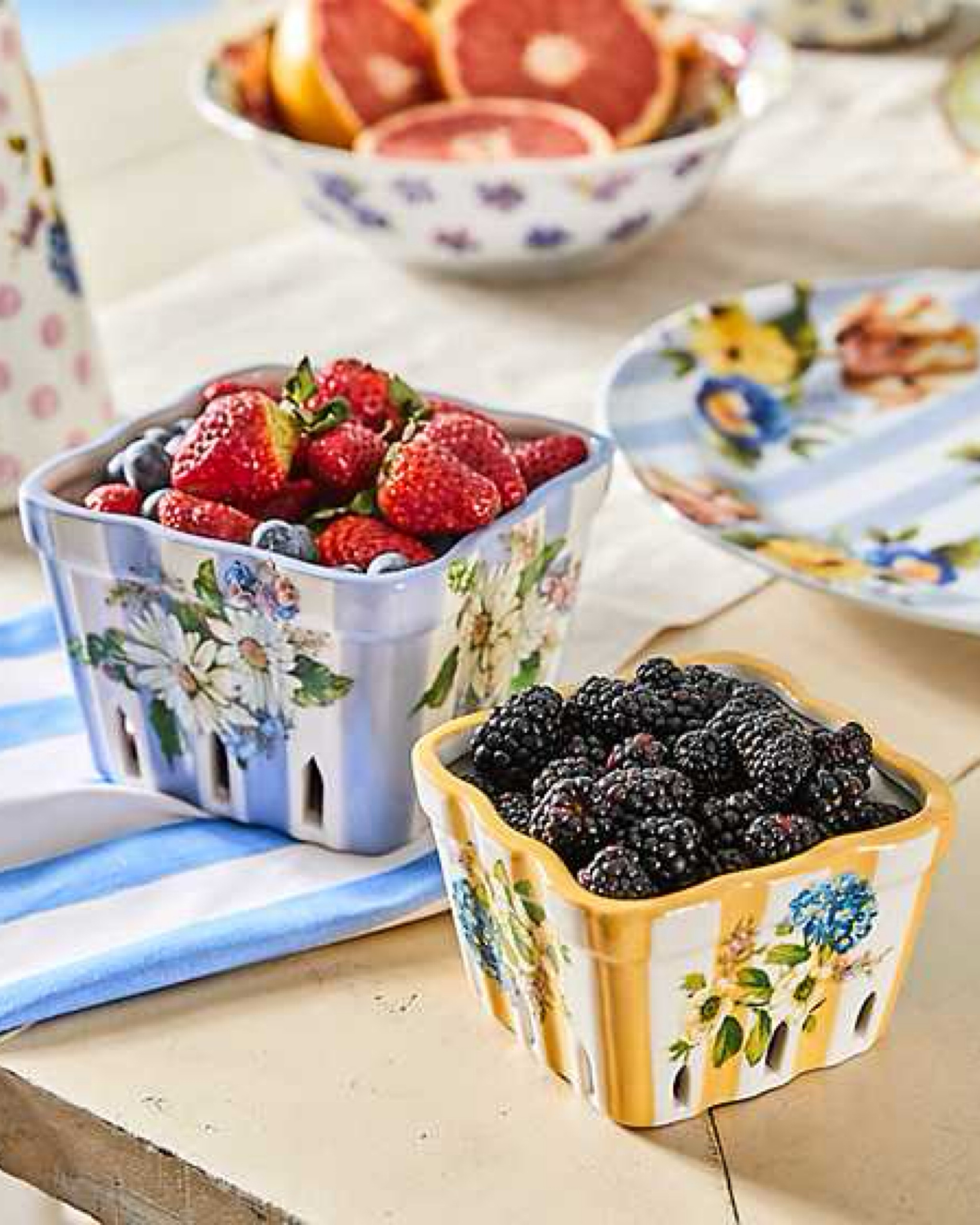 Cutest berry baskets and Mackenzie-Childs wildflower plates.

#LTKSeasonal #LTKhome