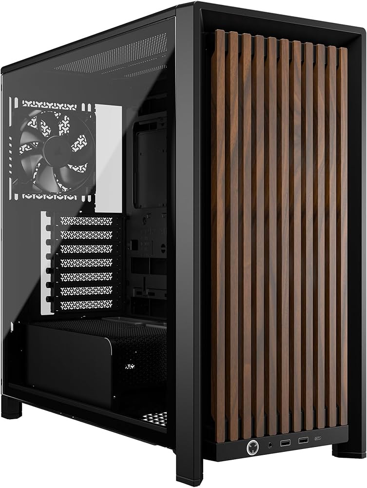 Corsair Frame 4000D Wood RS Modular Mid-Tower ATX PC Case \u2013 Black/Walnut     Wood Front Pane... | Amazon (US)