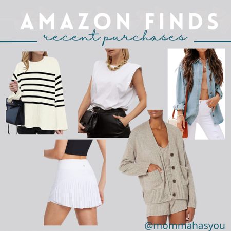 Summer to fall wardrobe capsule neutral, beige, essential, pieces, stripes, cozy knits, and knitwear sets, chunky cardigan, jacket, athleisure, tennis pleats skirt Amazon finds Labor Day sale. Back to school drop off mom ootd easy to pack and travel must haves 

#LTKover40 #LTKSeasonal #LTKtravel