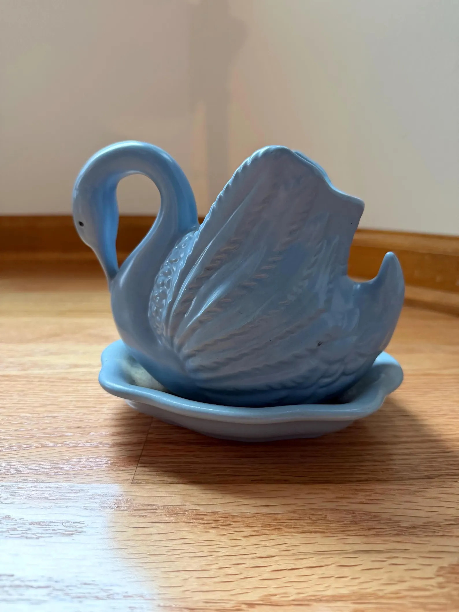 Vintage Blue Ceramic Swan Planter with Attached Drip Tray | Etsy (Global)