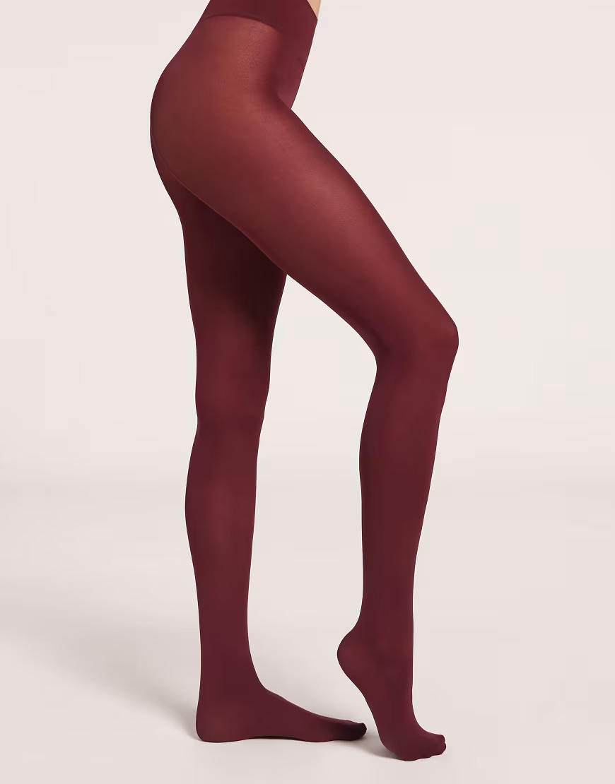 Calzedonia 50 den total comfort soft touch tights in burgundy red | ASOS (Global)