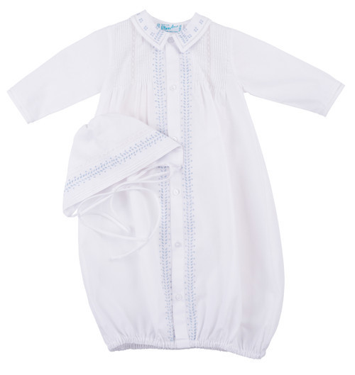 Boys Leaf Embroidered Take Me Home Gown | Feltman Brothers