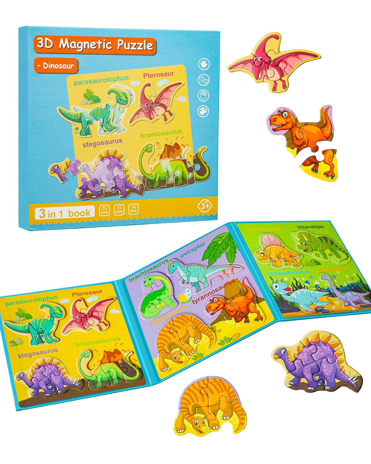 Magnetic Puzzles for Toddlers 2-4, Travel Puzzles Games for Kids Ages 1-3, Dinosaur Activities To... | Amazon (US)