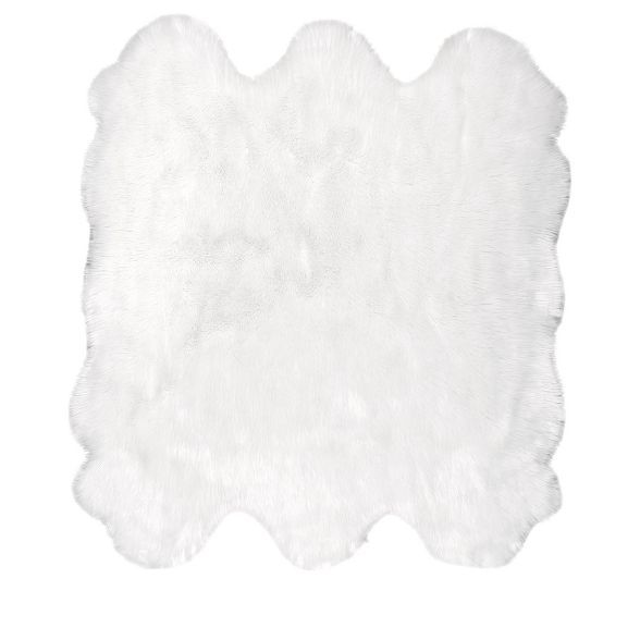5'3"x7'6" Rectangle Loomed Solid Acrylic Area Rug White - nuLOOM | Target