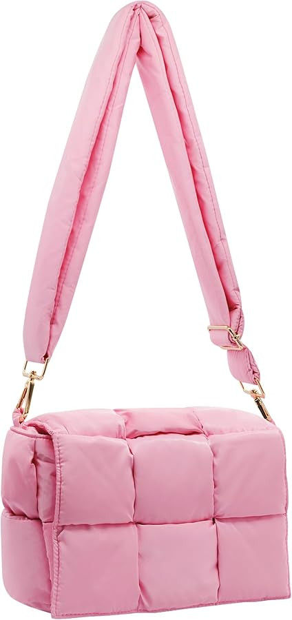 NAARIIAN Puffer shoulder bag Nylon padded woven handbag designer crossbody dupes women down purse | Amazon (US)