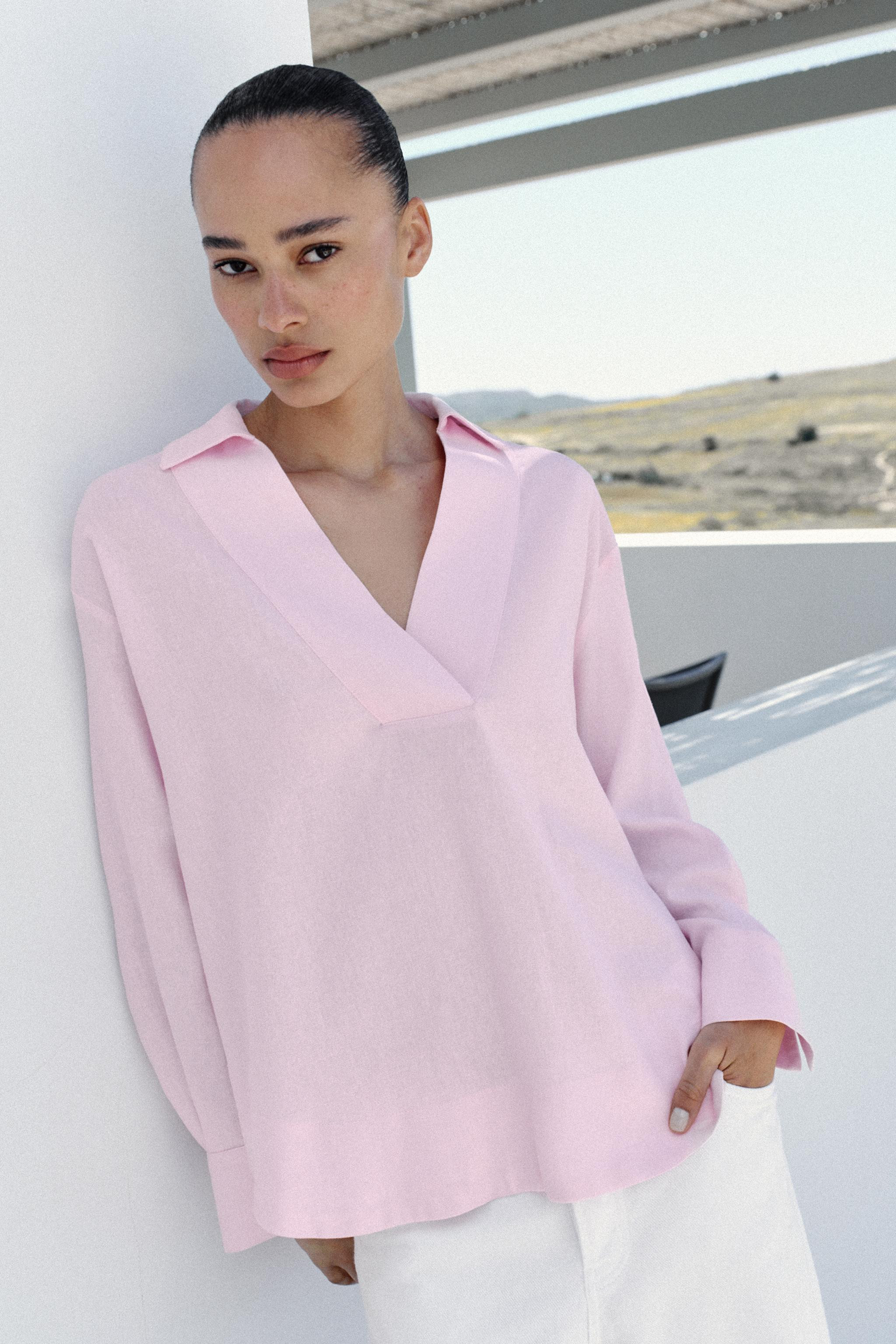 FULL CUT LINEN BLOUSE | Zara US
