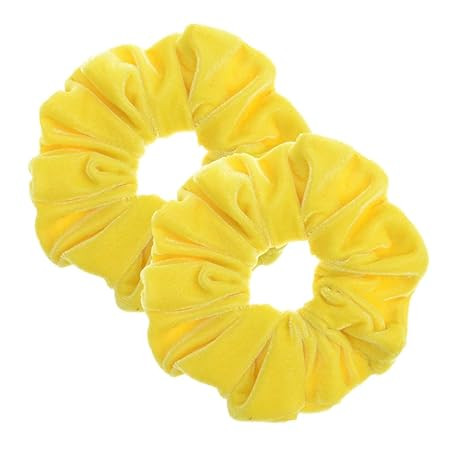 2 Pcs Yellow Color Large Size Scrunchies for Women Hair Elastic Bands | Amazon (US)