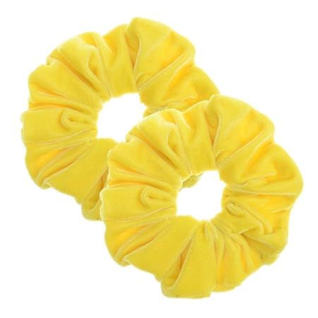 2 Pcs Yellow Color Large Size Scrunchies for Women Hair Elastic Bands | Amazon (US)