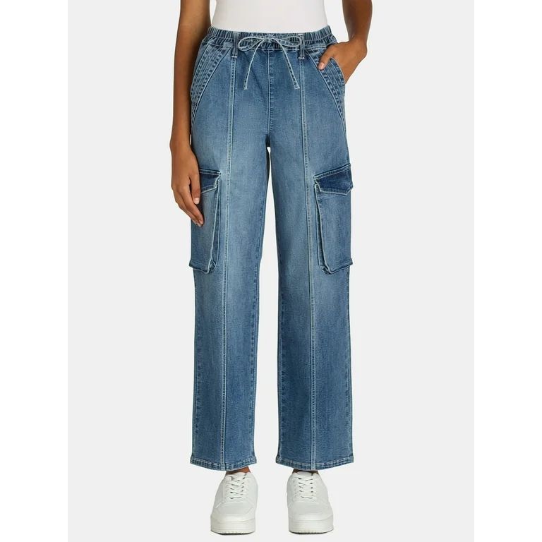 Madden NYC Women's High Rise Drawstring Skater Pants, 29" Inseam, Sizes XXS-XXL | Walmart (US)