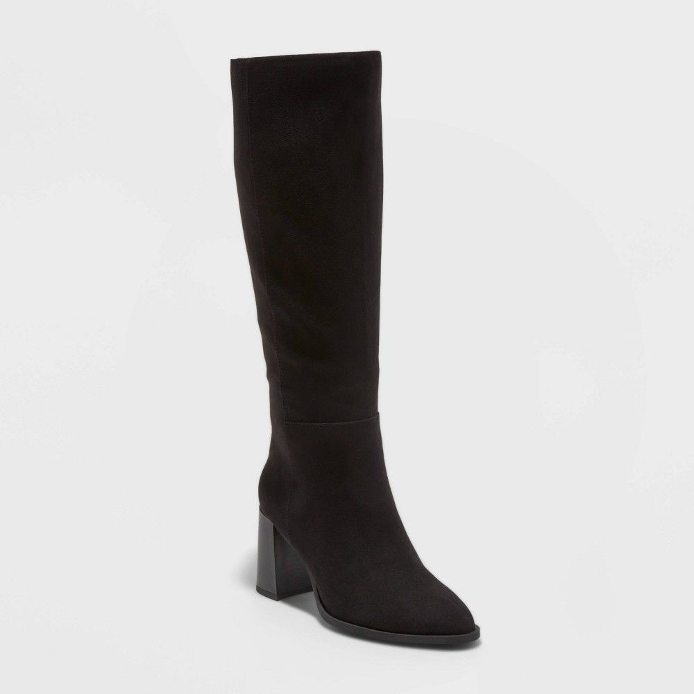 Women's Eve Tall Dress Boots - A New Day Black 8 | Target