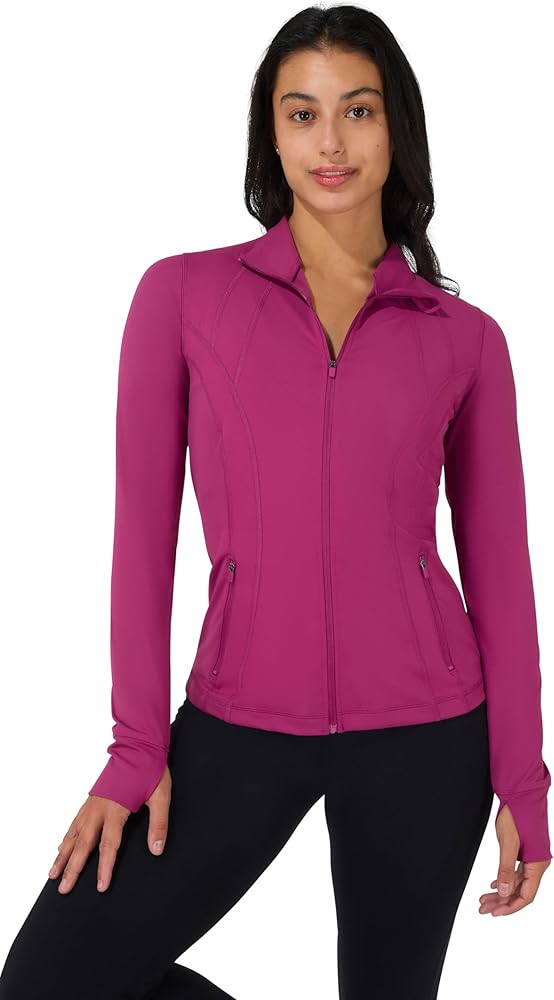 90 Degree By Reflex Full Zip Running Track Jacket Lightweight Athletic Slim Fit Jacket with Thumb... | Amazon (US)