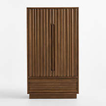 Ada 40" Fumed Oak Closed Storage Cabinet | Crate & Barrel | Crate & Barrel