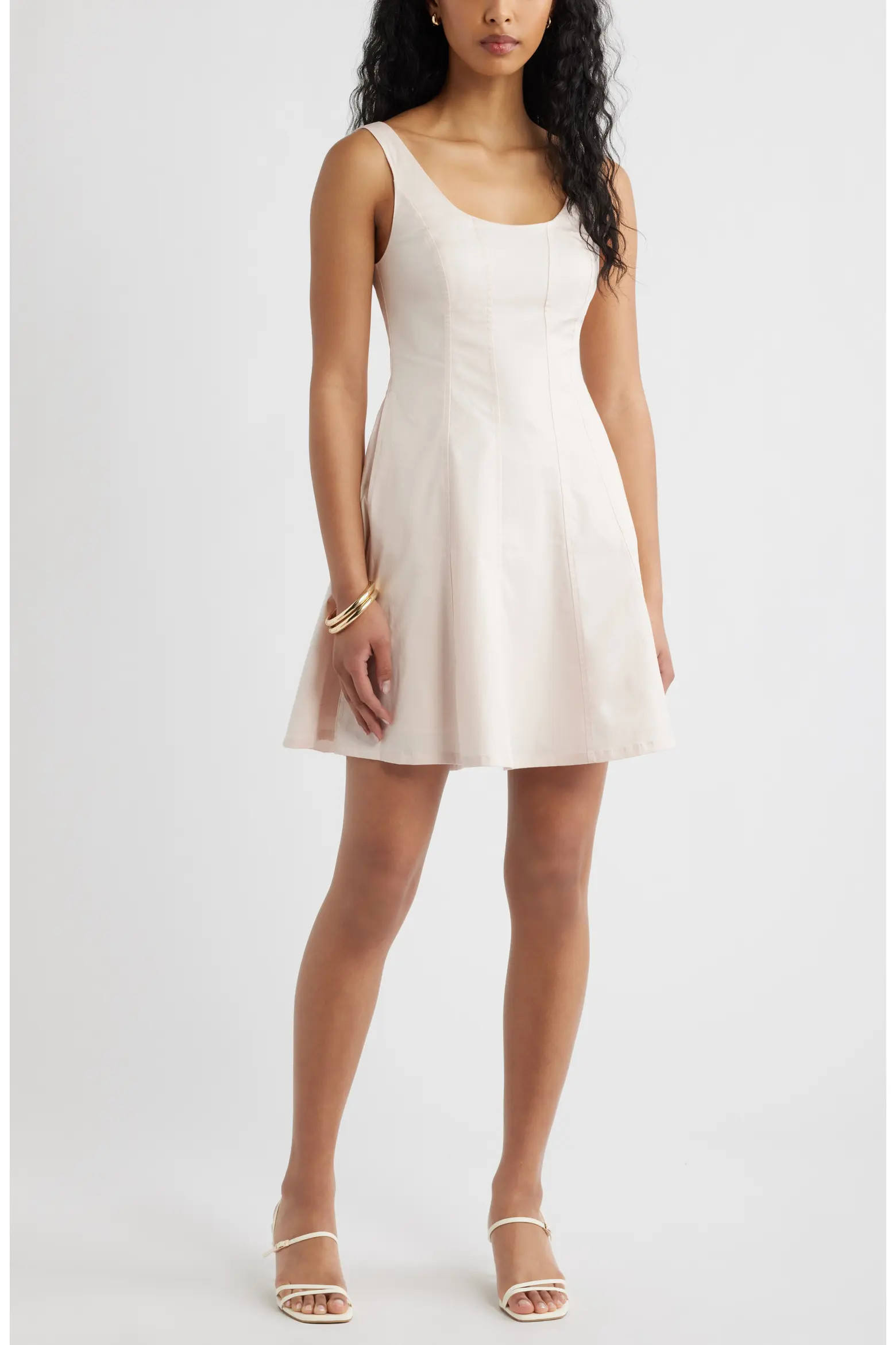 Seam Fit & Flare Poplin Minidress (Women) | Nordstrom | Nordstrom