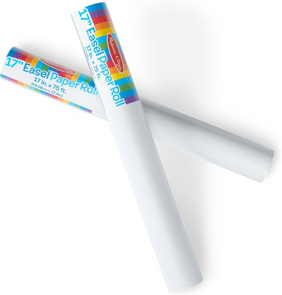Melissa & Doug Deluxe Easel Paper Roll Replacement (18 inches x 75 feet) - 2-Pack, White | Amazon (US)