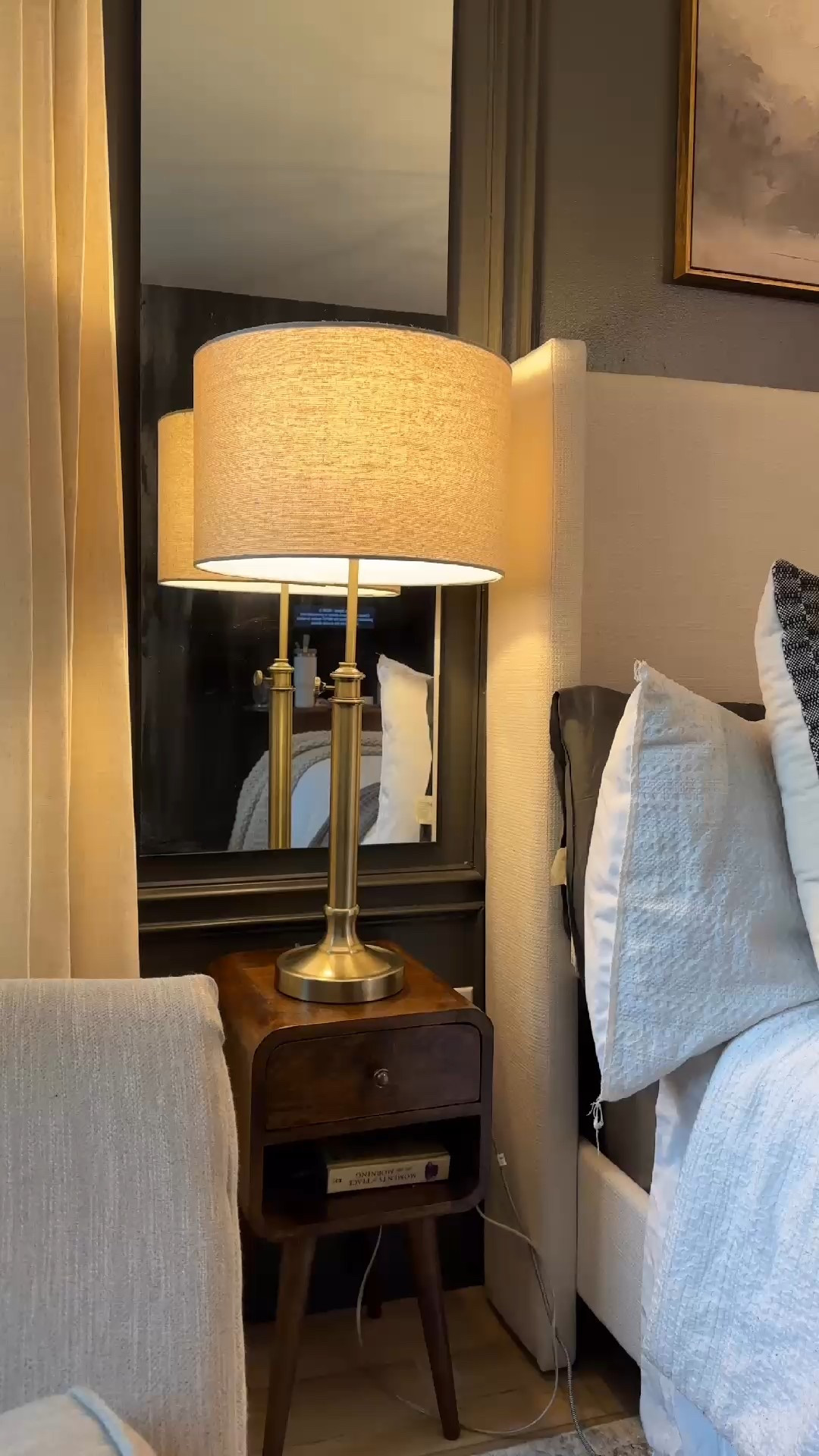 Finally found the PERFECT adjustable height bedside lamps for our primary bedroom. These are gorgeous quality in an antique gold finish. They fit perfectly on my petite nightstands and centered on my arched mirrors 🤌🏼❤️

🏷️ nightstands / small nightstand / arched mirrors / upholstered bed / accent pillows / bedroom furnituree

#LTKStyleTip #LTKHome #LTKSaleAlert
