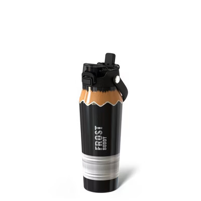 Frost Buddy 24oz Insulated Water Bottle with Straw & Chug Lid – Stainless Steel, Leak-Proof, 24-Hour Cold, Cup Holder Friendly (Black Pencil) | Target