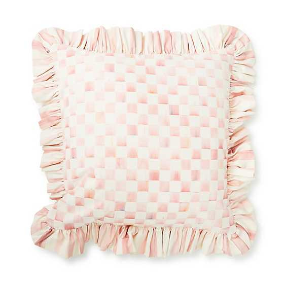 Rosy Check Ruffle Throw Pillow | MacKenzie-Childs
