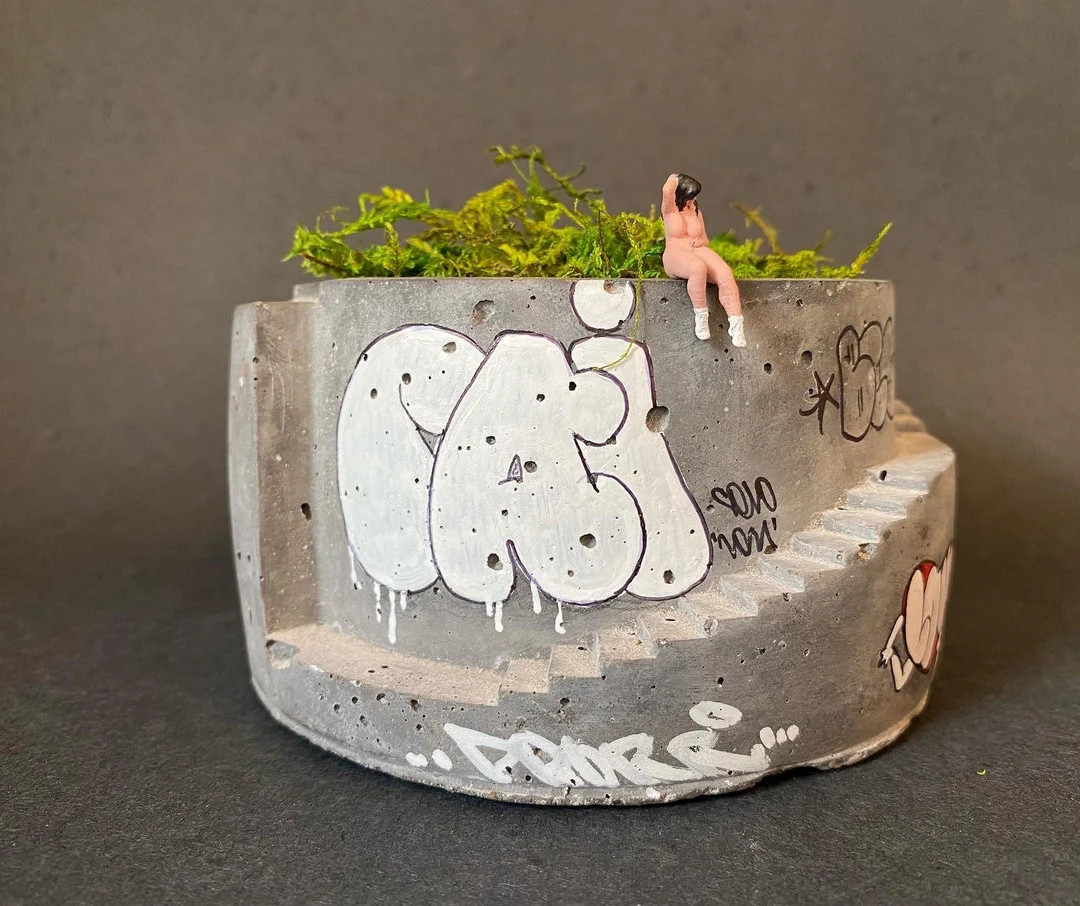 Custom Planter / Graffiti Planters / Miniature People / Architectural Planter / Unique Planter / ... | Etsy (US)