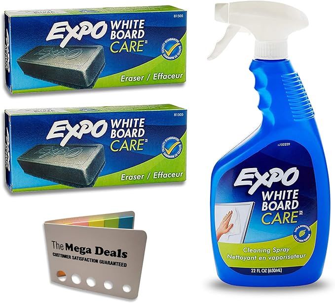EXPO Whiteboard/Dry Erase Board Liquid Cleaner, 22-ounce, and 2 Dry Erase 81505 Whiteboard Board ... | Amazon (US)