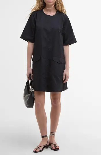 Barbour Luna Cotton Swing Minidress in Black at Nordstrom Rack, Size 12 Us / 16 Uk | Nordstrom Rack