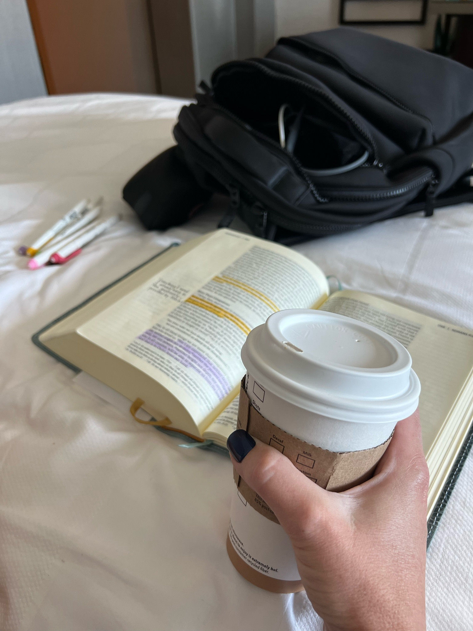 All the essentials on the road: caffeine, my Bible & highlighters, and an awesome backpack to carry everything !

#LTKTravel #LTKFindsUnder50
