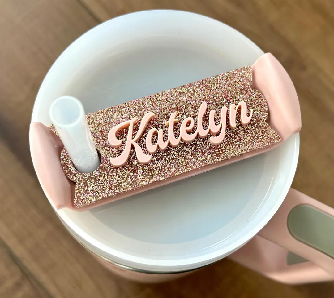 Personalized Glitter Acrylic Tumbler Name Tag, 2.0 Quencher Topper - Etsy | Etsy (US)