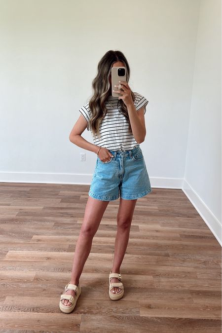 the perfect go to outfit! 🫶🏼

tee : size xs 
shorts : size 25 
sandals : size 6.5 





mom outfits // everyday outfits // casual outfits // chic outfits // casual chic outfits // mom style // spring outfits // spring sandals // target // target finds // target must haves // denim shorts // abercrombie // abercrombie denim shorts // basics // basic t-shirt // steve madden sandals // platform sandals // steve madden platform sandal dupe // 


#LTKshoecrush

#LTKfindsunder100 #LTKstyletip #LTKfindsunder50