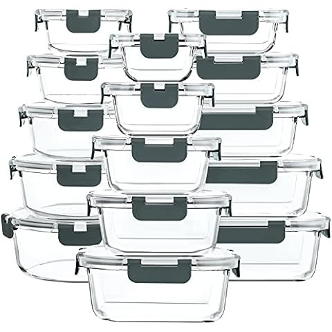 JoyJolt JoyFul 24pc(12 Airtight, Freezer Safe Food Storage Containers and 12 Lids), Pantry Kitche... | Amazon (US)