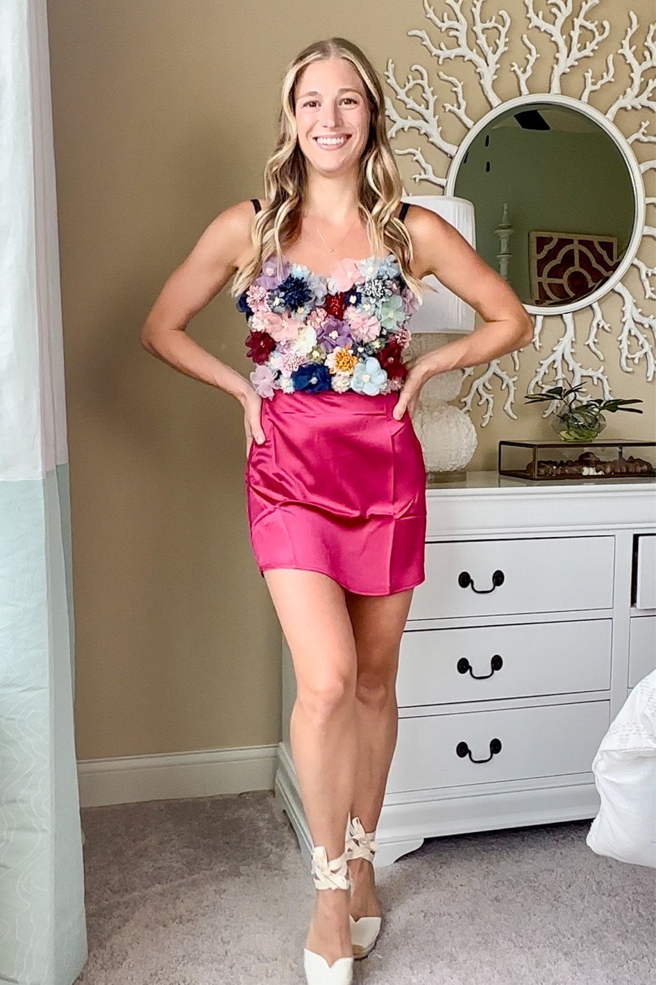 Top xs TTS. skirt xs TTS. Wedges 6.5 TTS. 

Birthday outfit. Vegas outfit. Going out outfit. Eras tour outfit. Lover era. Taylor swift concert outfit  

#LTKParties