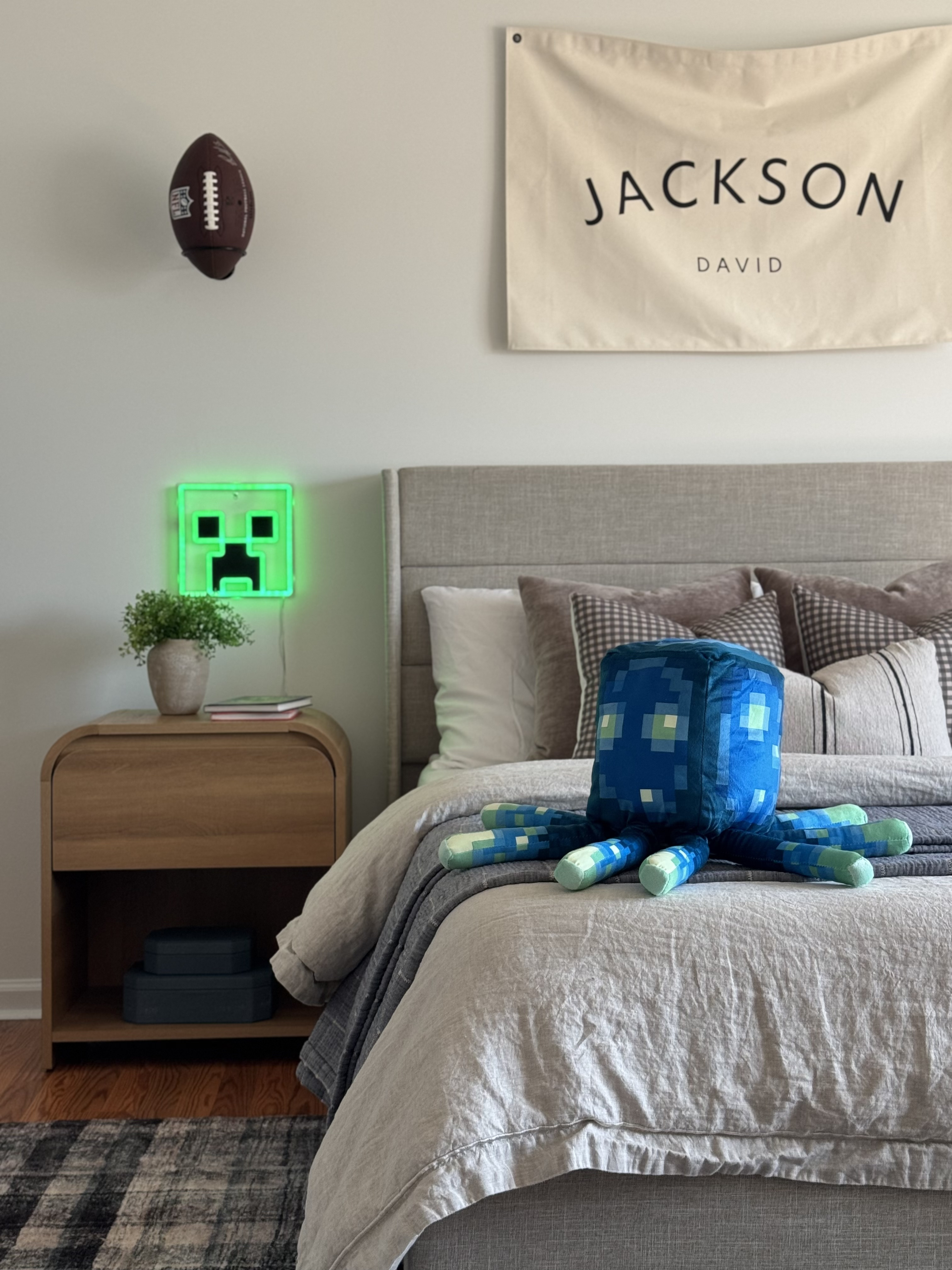 Boy bedroom, kids room, teen bedroom, toddler bedroom, Minecraft bedroom, kids nightstand, kids bedding

#LTKHome