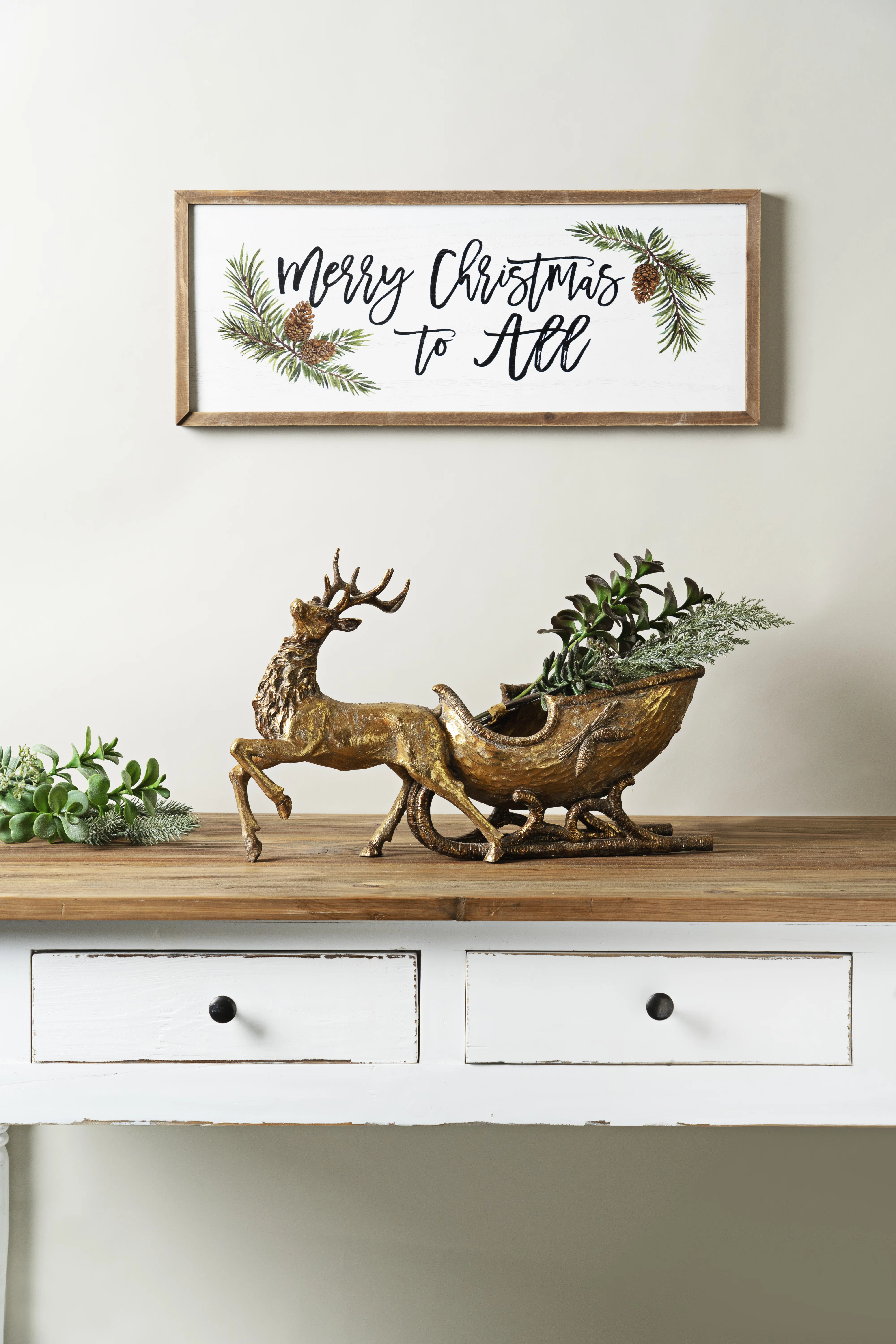 The Twillery Co. Deer With Sleigh 19"L X 11"H Resin & Reviews | Wayfair | Wayfair North America