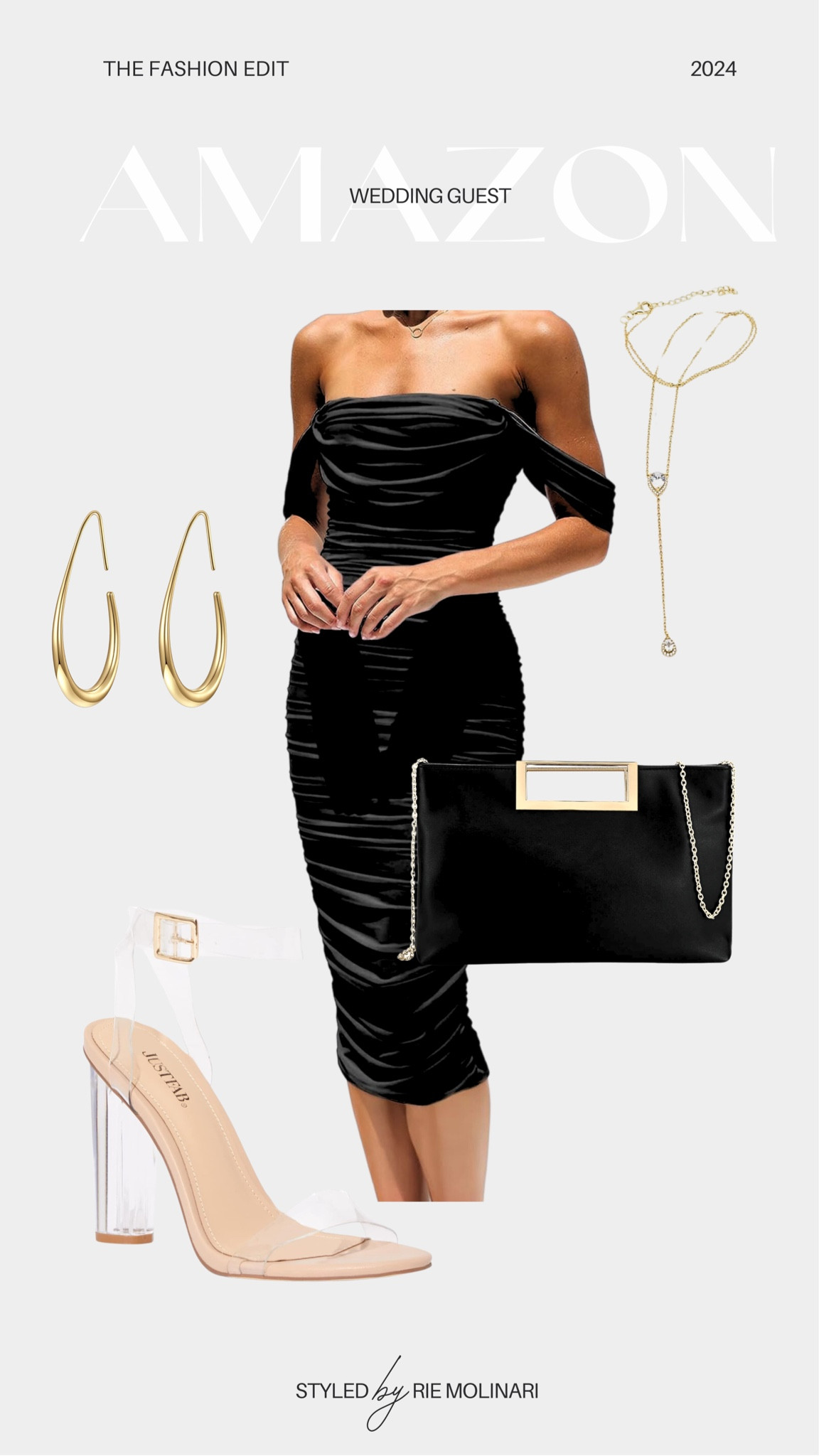 Wedding guest outfit! Add the clear heels bag and jewelry to complete the look! 

#LTKstyletip #LTKwedding