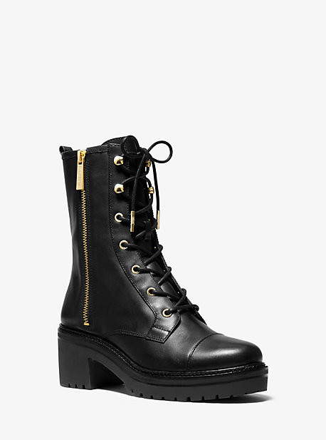 Anaka Leather Combat Boot | Michael Kors US