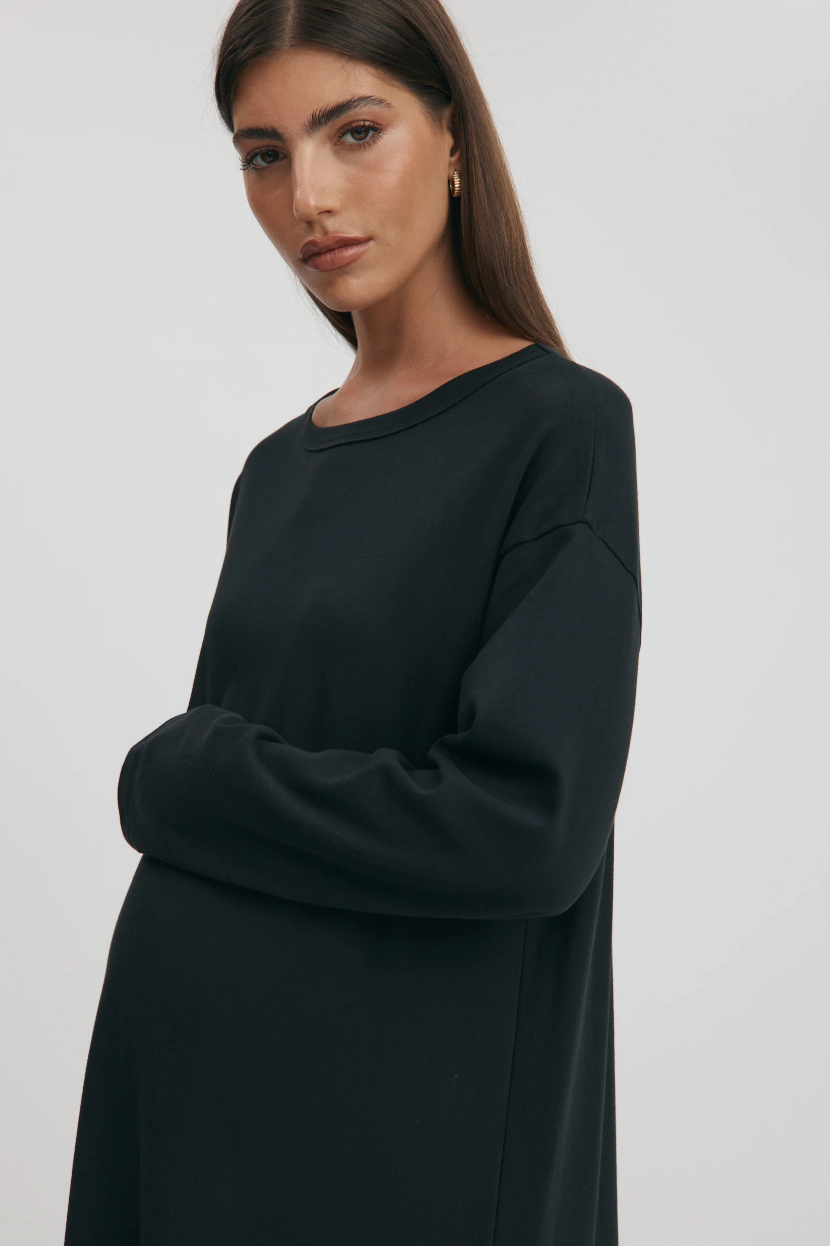 Organic Cotton Maxi Dress (Black) | Legoe Heritage Maternity APAC