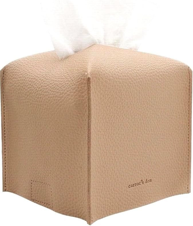Tissue Box Cover Holder, Square with Bottom Belt by Carrot's Den - PU Leather Decorative Organize... | Amazon (US)