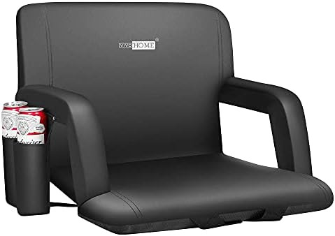 VIVOHOME Reclining Stadium Seat Chair with Backrest and Armrests, Portable Cushion for Bleachers, Se | Amazon (US)