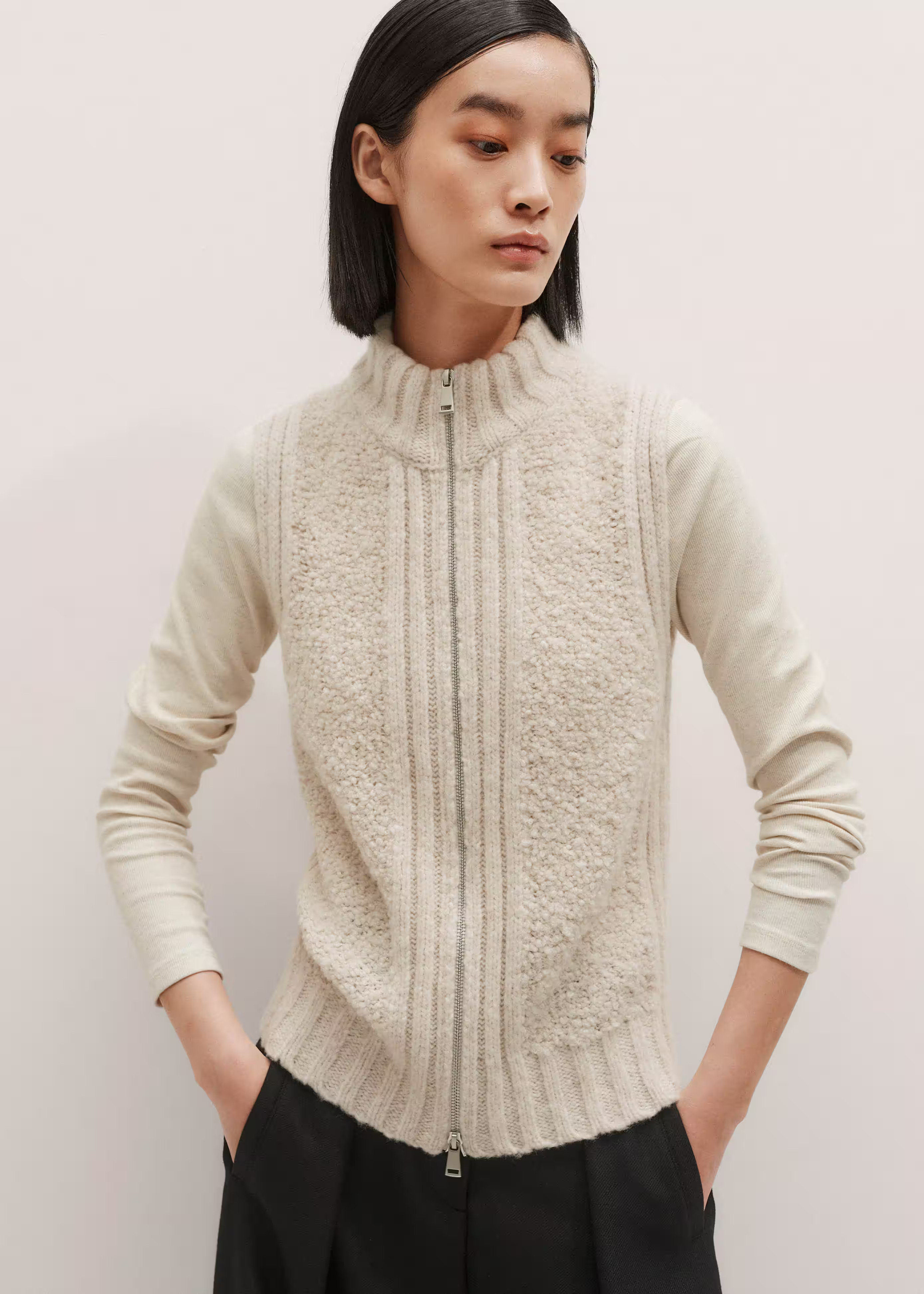 Teddy Sweater Vest Merino Bouclé | ME+EM US