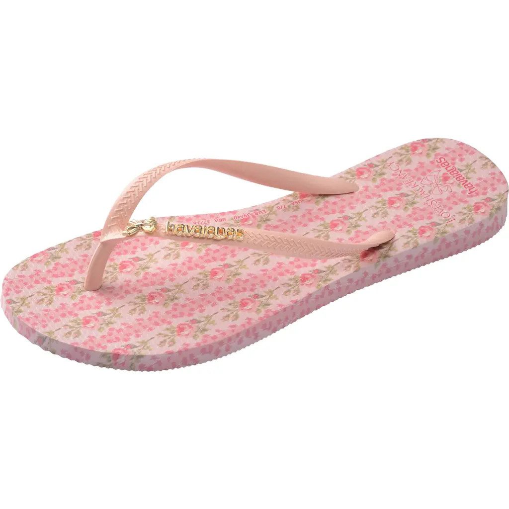 Havaianas x LoveShackFancy Slim Blooming Heirloom Flip Flop in Ballet Rose at Nordstrom, Size 11 | Nordstrom