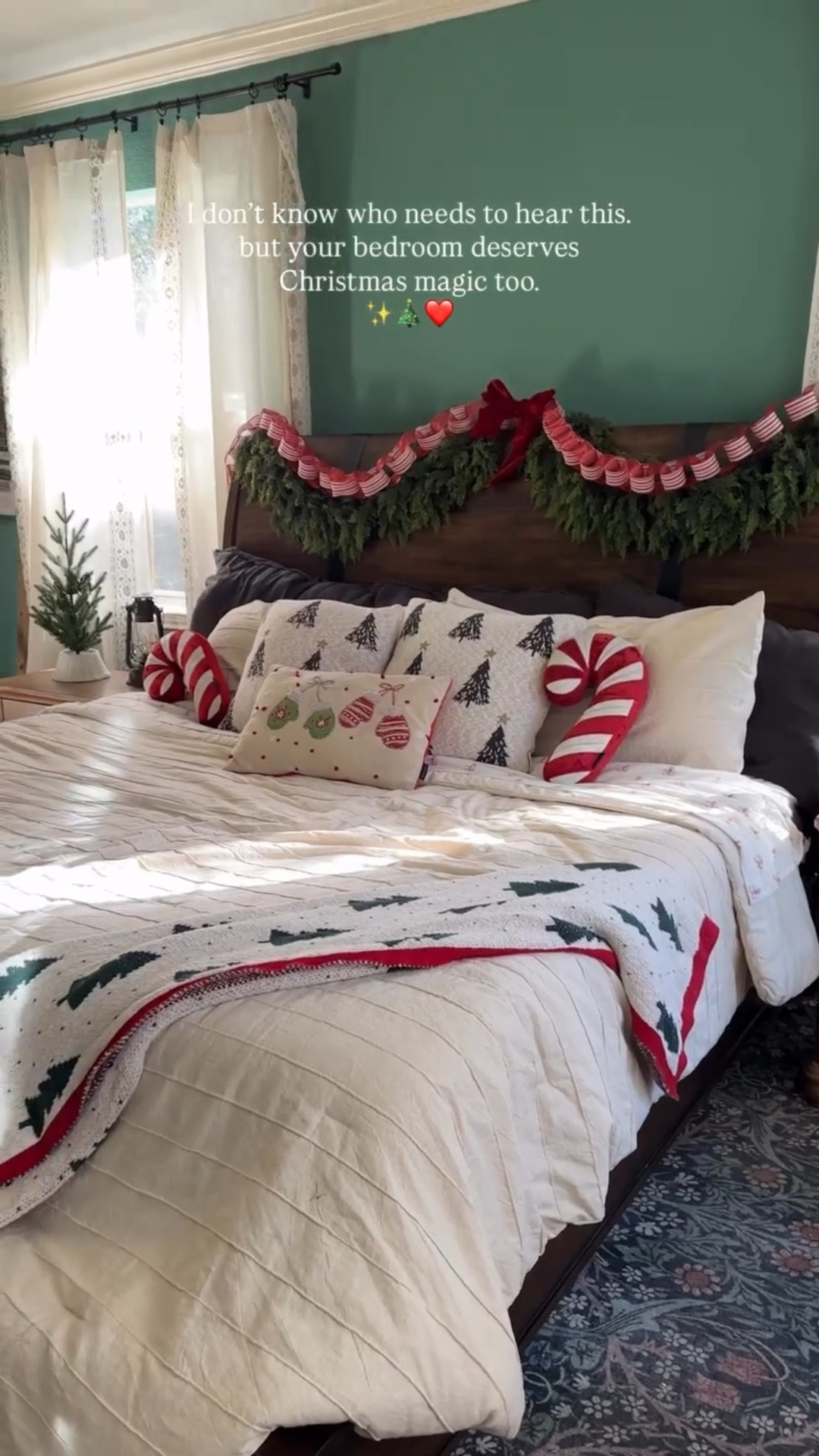 Your bedroom deserves a little Christmas magic too. ✨🎄

I’ve been loving the cozy, simple touches this year… a little garland, Christmas sheets, soft light through the curtains, and a space that feels extra cozy and pwaceful in the middle of everyday mom life.

If you’re looking for Christmas bedroom decor ideas, cozy holiday decor inspiration, or simple ways to make your home feel festive without the overwhelm… this is your sign. 🤍✨

#christmasdecor #christmasbedroom #cozychristmas #cozyhomevibes #christmas

#LTKHoliday #LTKSaleAlert