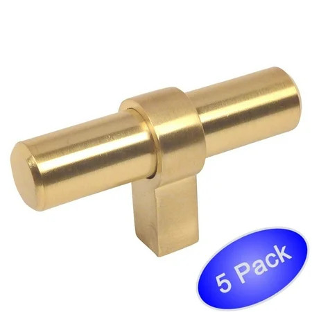 Cosmas 181BB Brushed Brass Cabinet Bar Handle Pull Knob - 2-3/8"" Long - 5 Pack | Walmart (US)