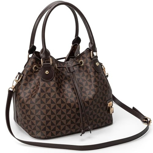 Bucket Purse For Women With Chic West Hobo Style, Drawstring Purse Shoulder Handbags Bags, Tote Purses Featuring Pockets And Drawstring Design brown | Amazon (US)