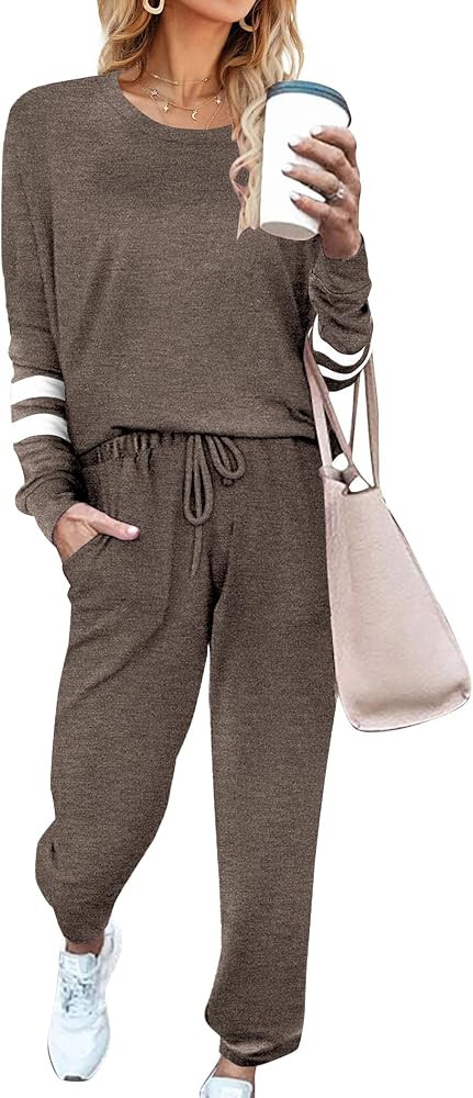 Ekouaer Sweatsuits Womens Loungewear Set Tracksuit Long Sleeve Pajamas Set | Amazon (US)