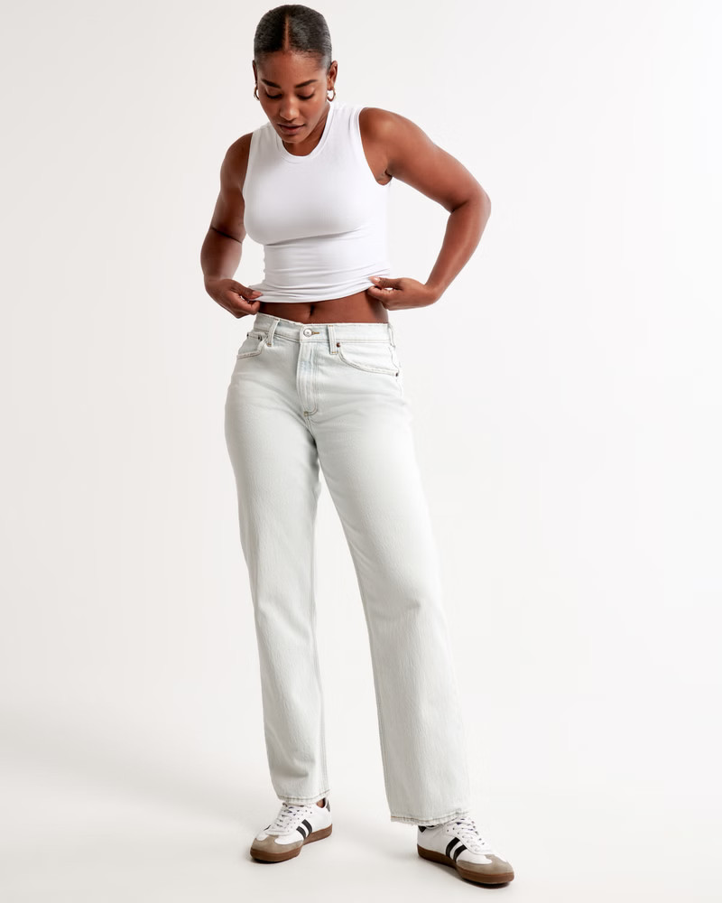 Curve Love Mid Rise Baggy Jean | Abercrombie & Fitch (US)
