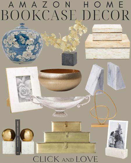 Amazon bookcase decor! These accessories are perfect styling a coffee table or bookcase in your home 👏🏼 

Amazon, Amazon home decor, Amazon must haves, Amazon home, Amazon finds, Amazon accessories, neutral home decor, bookshelf finds, gift ideas, silver bowl, nesting boxes, budget friendly accessories, coffee table books, decorative accessories, vase, bookends, frame, decorative bowl #amazon #amazonhome#LTKGiftGuide 



#LTKfindsunder50 #LTKhome #LTKstyletip