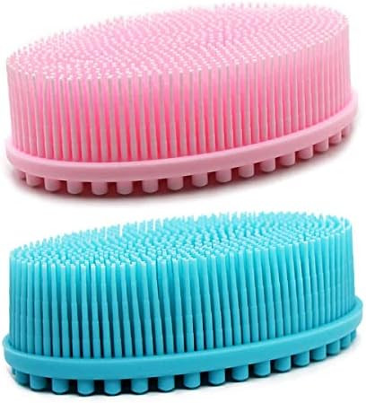 DNC Silicone Body Scrubber Exfoliating Bath Body Brush for Shower 2 Pack | Amazon (US)