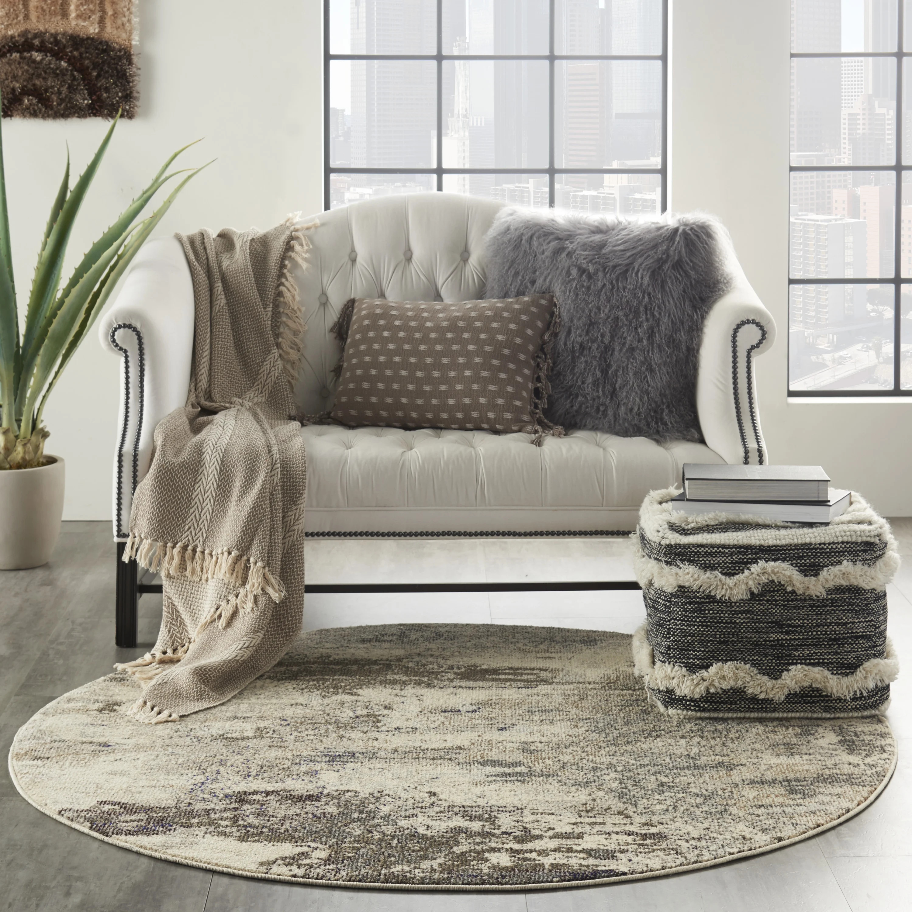 Nourison Celestial Ivory/Grey Area Rug - Walmart.com | Walmart (US)
